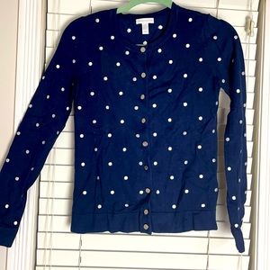 Charter Club Polka Dot Long Sleeve Sweater (S)